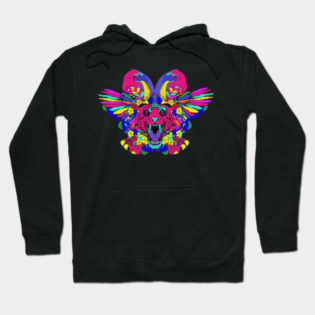 Psychedelic animal mashup Hoodie by Fizzybubblech